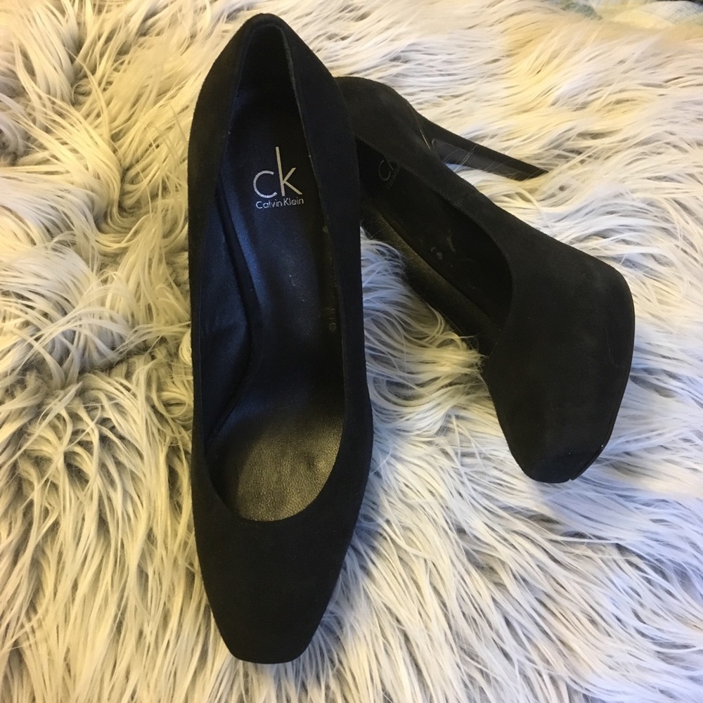 Calvin Klein Suede Platform Stilettos